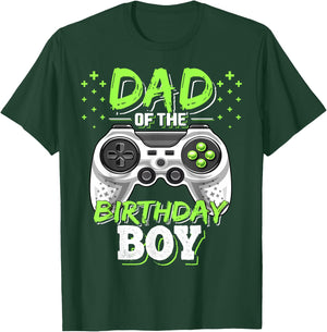 Dad of the Birthday Boy Matching Video Gamer Birthday Party T-Shirt - T-Shirt | Forest