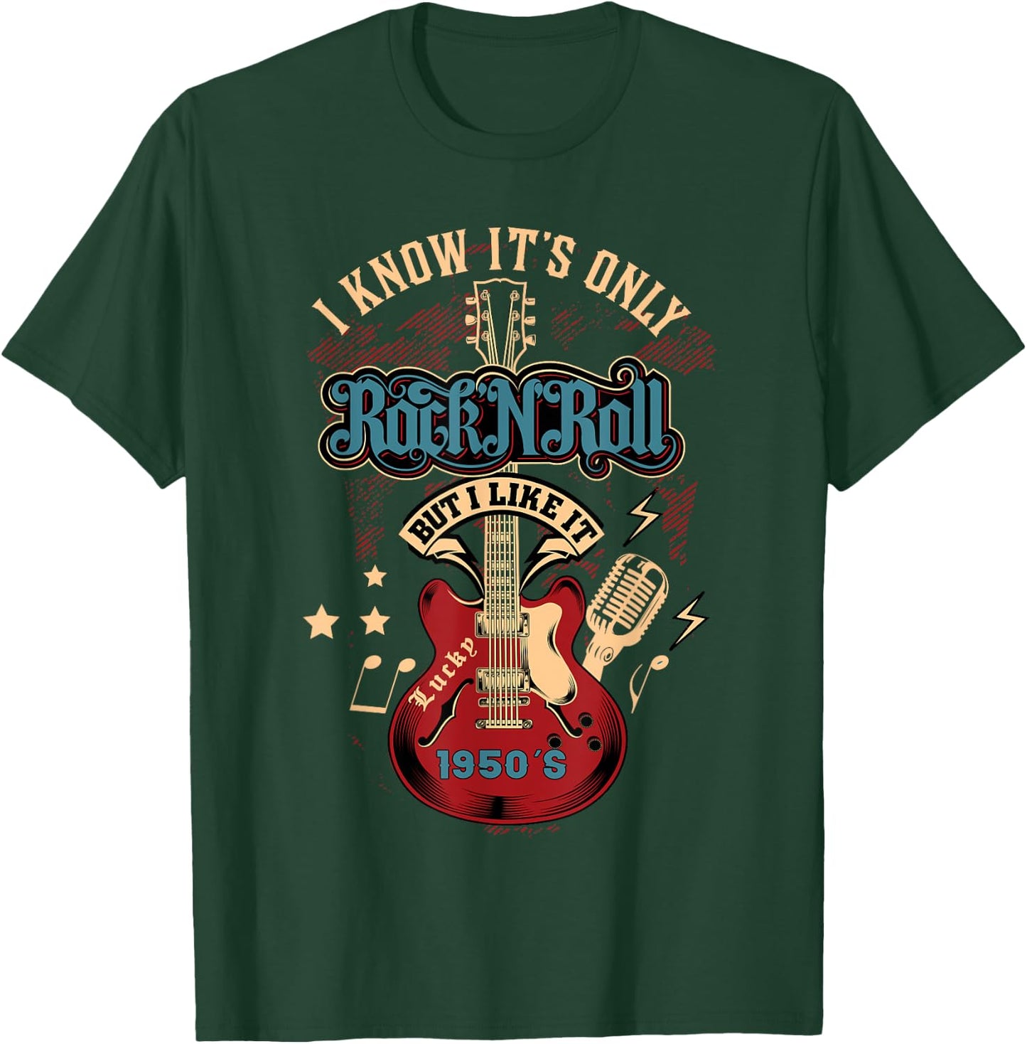 50s Rockabilly Clothing 1950s Sock Hop Rock N Roll Rocker T-Shirt - T-Shirt | Forest