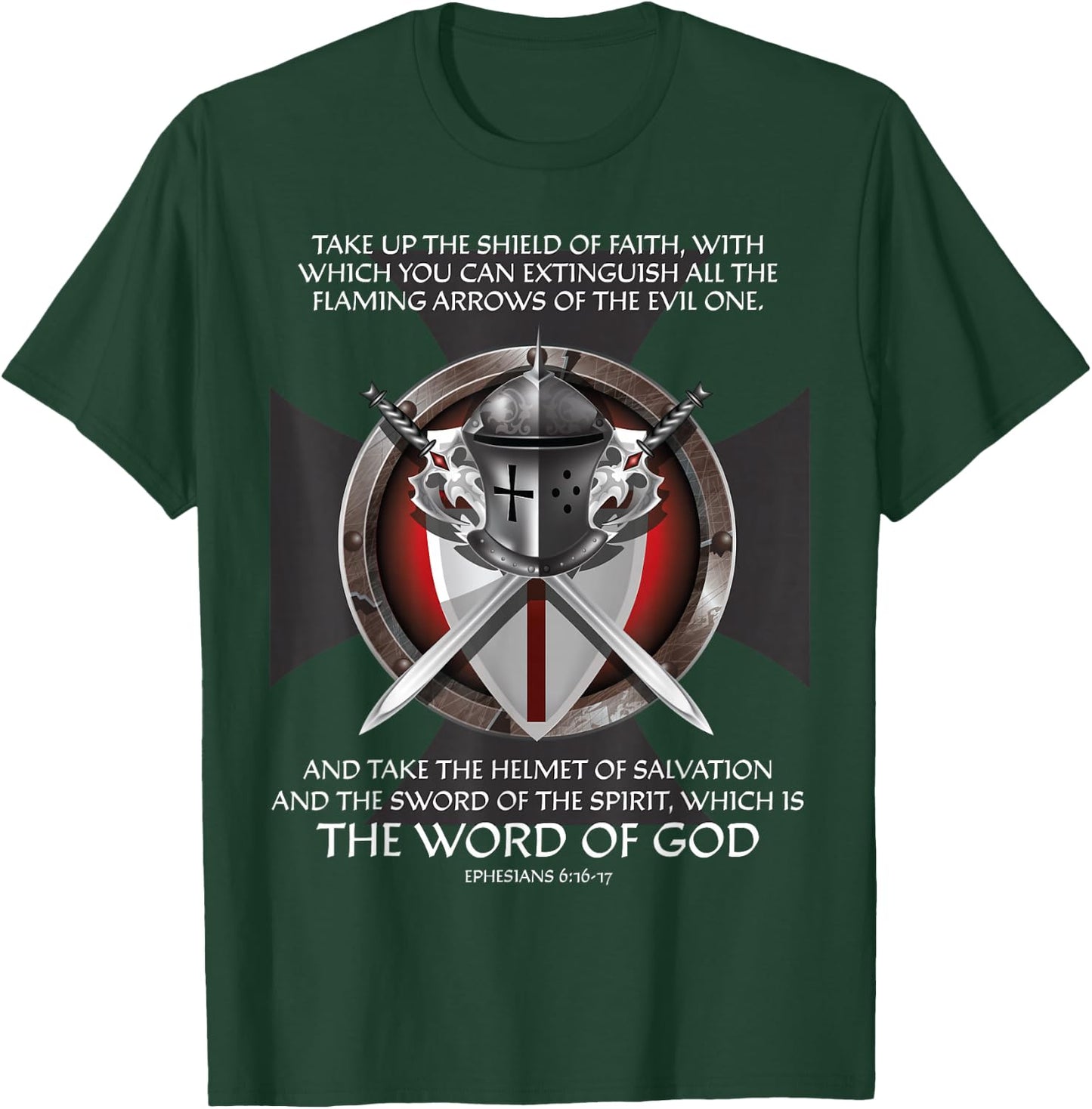Armor of God Christian Bible Verse Religious Faith Graphic T-Shirt - T-Shirt | Forest