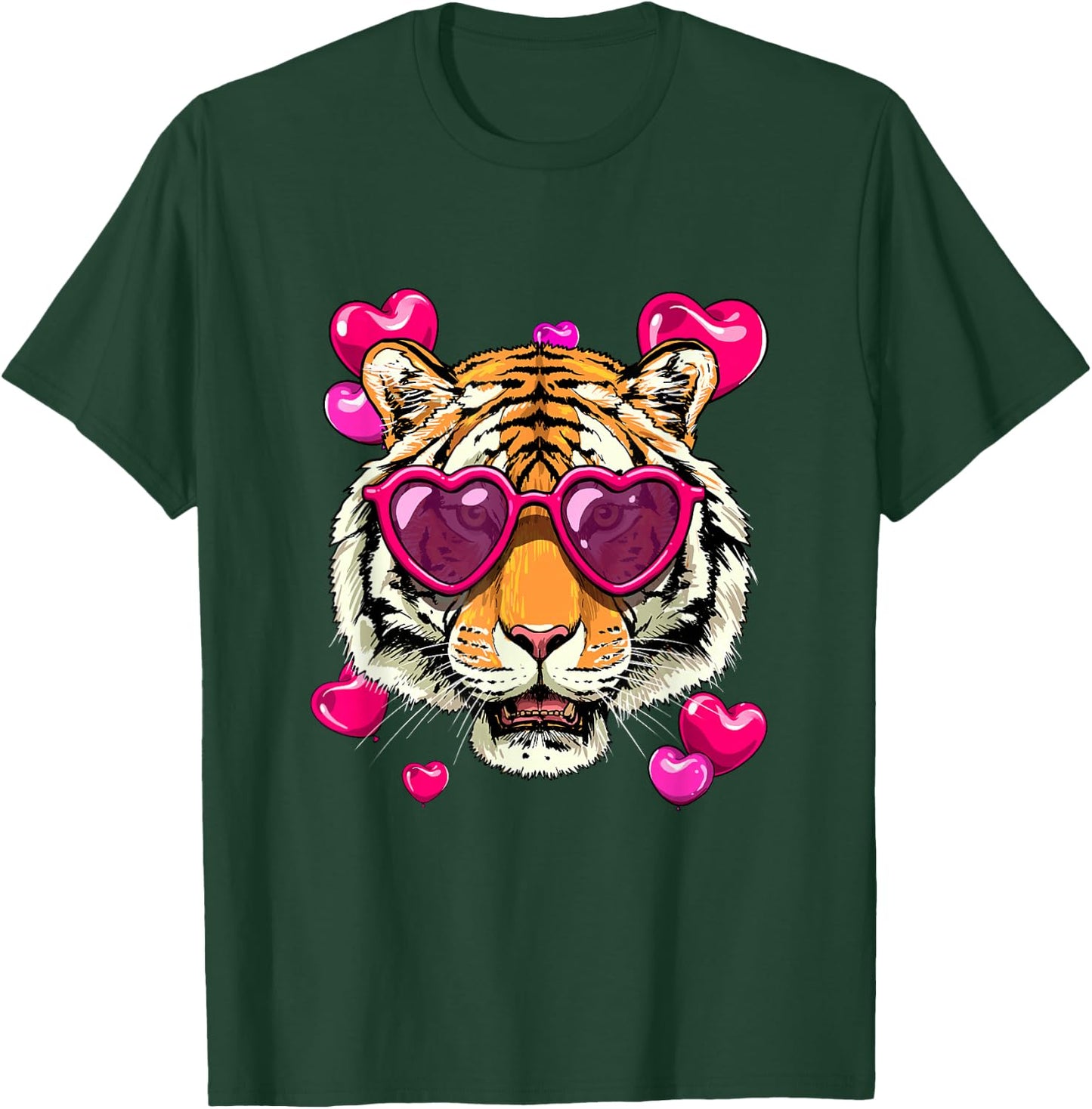 Bengal Tiger Shirt Valentines Tiger Animal Face Tiger Lover T-Shirt - T-Shirt | Forest