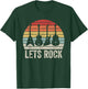 Vintage Retro Lets Rock Rock and Roll Guitar Music T-Shirt - T-Shirt | Forest