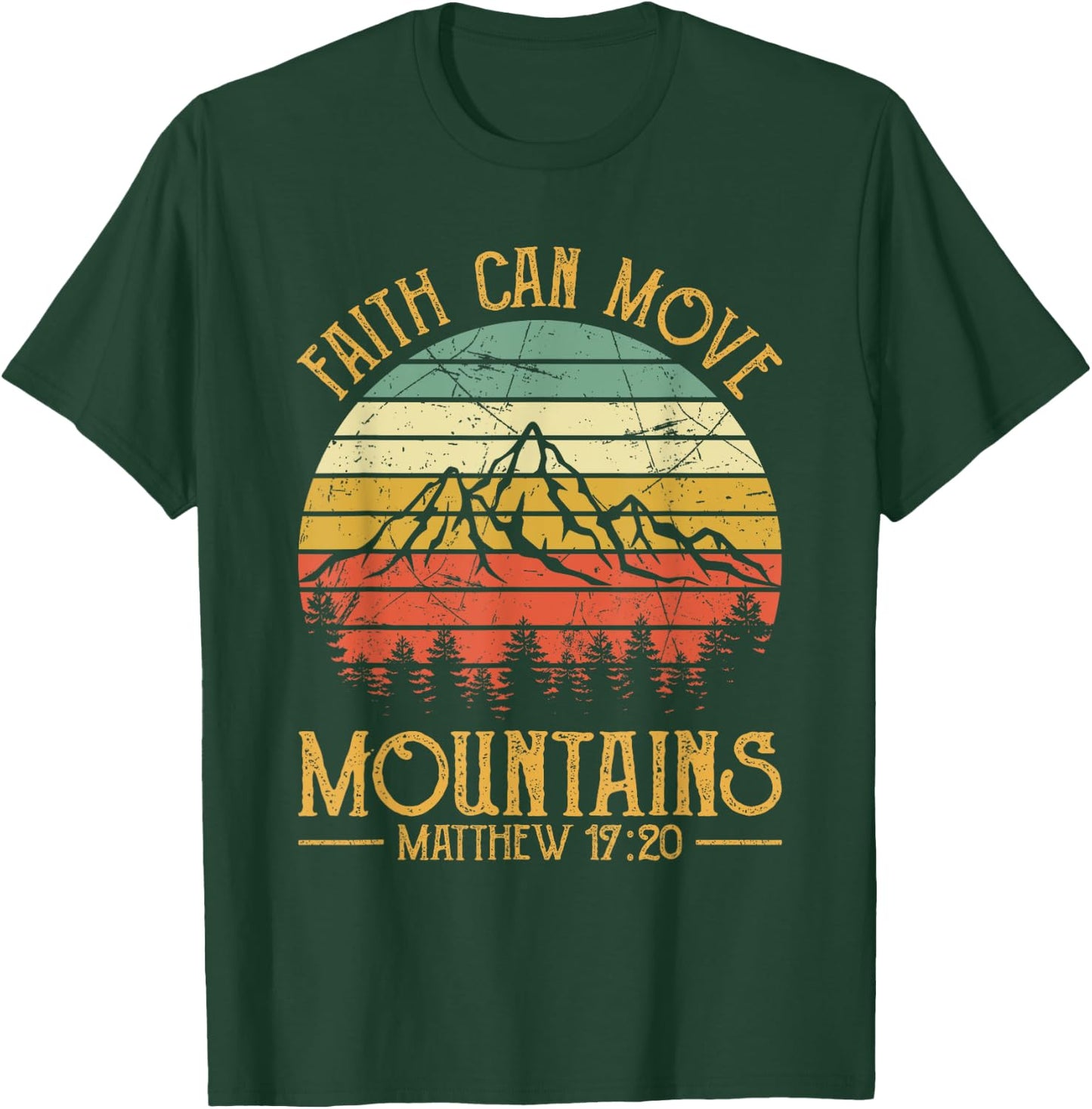 Faith Can Move Mountains Kids Christian T-Shirt - T-Shirt | Forest