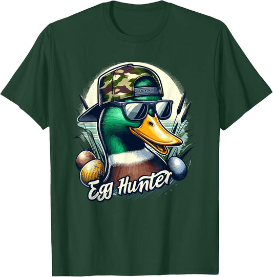 Easter Mallard Duck The Hunt Is On Easter Camo Duck Egg Hunt T-Shirt - T-Shirt | Forest