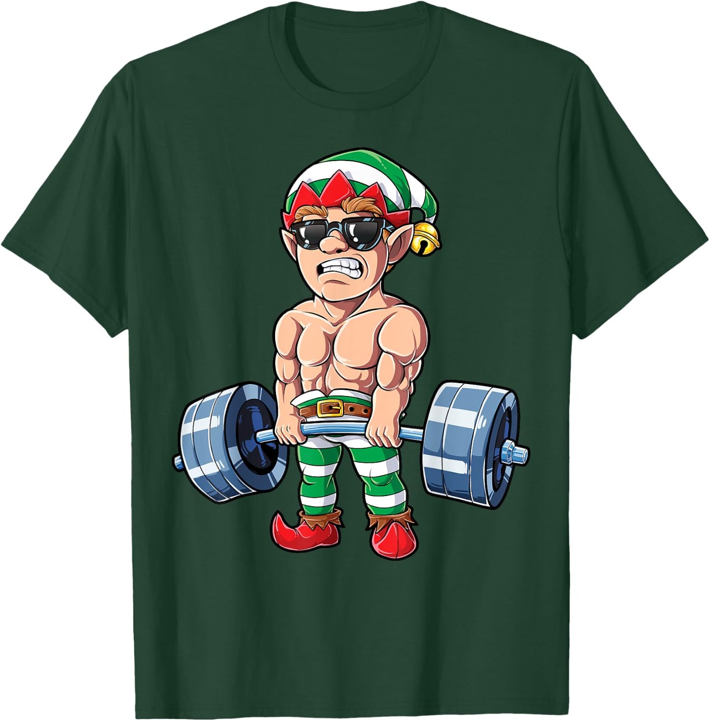 Eleven Weightlifting Christmas Fitness Gym Deadlift Xmas Men T-Shirt - T-Shirt | Forest