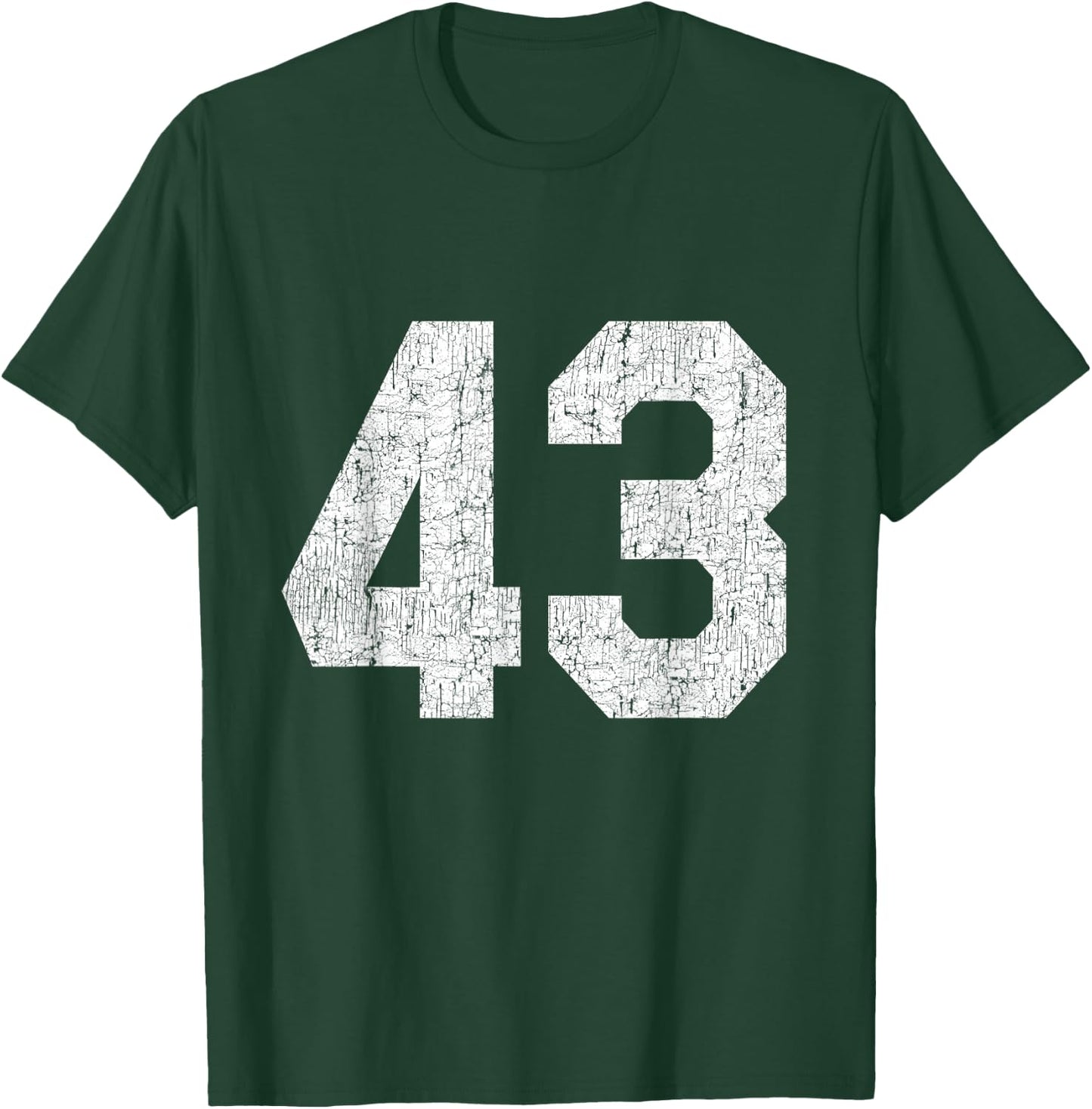 #43 Jersey Uniform Varsity Sports Number, 43rd Birthday T-Shirt - T-Shirt | Forest