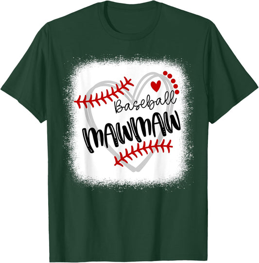 Personalized Baseball Heart Cute Mawmaw Women Baseball T-Shirt - T-Shirt | Forest
