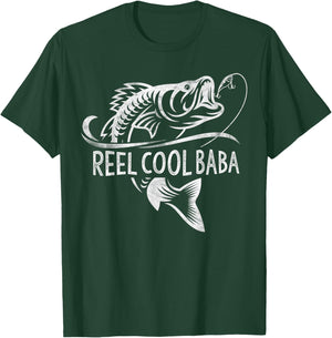 Reel Cool Baba Fishing Gifts Baba Father's Day T-Shirt - T-Shirt | Forest