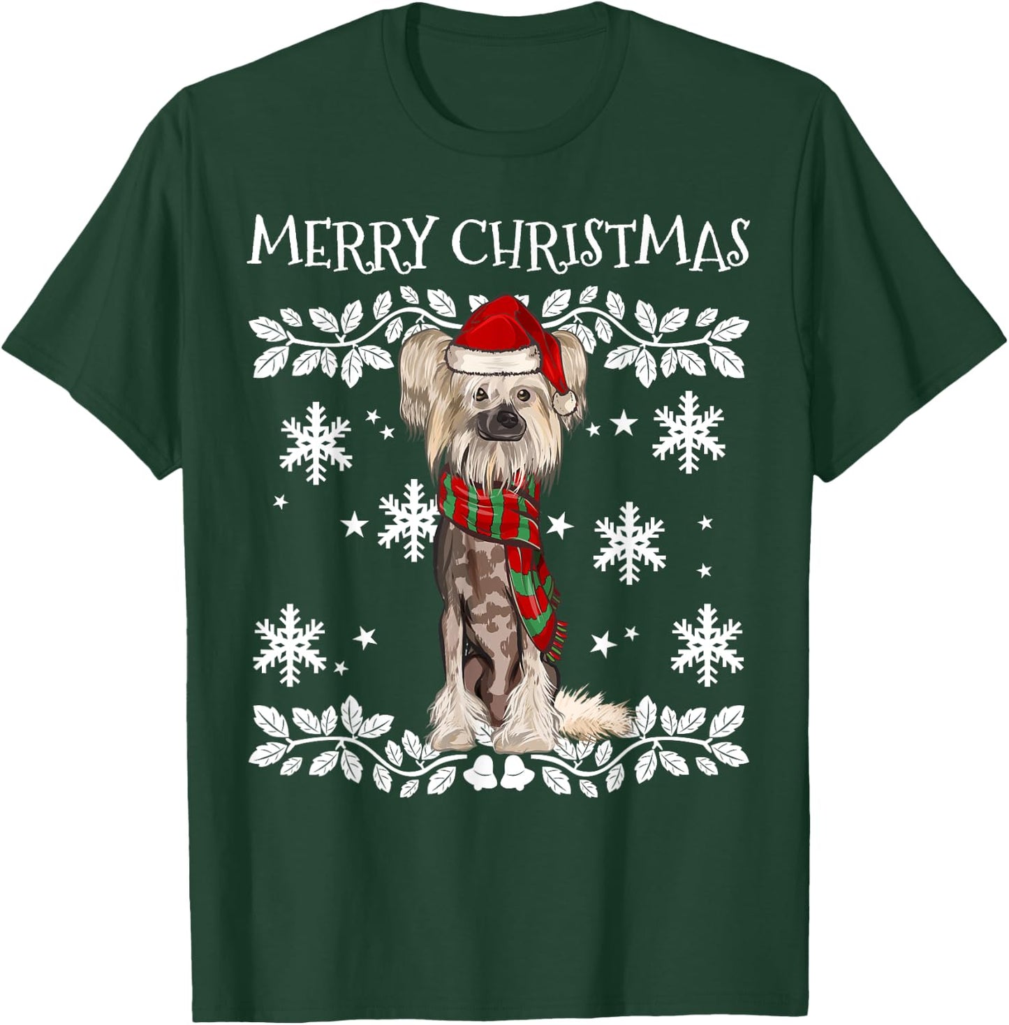 Merry Christmas Ornament Chinese Crested Xmas Santa T-Shirt - T-Shirt | Forest