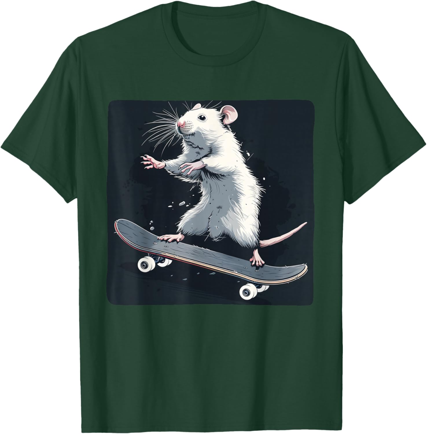 Pretty Skateboarding Rat Costume for Mouse and Rats Lovers T-Shirt - T-Shirt | Forest