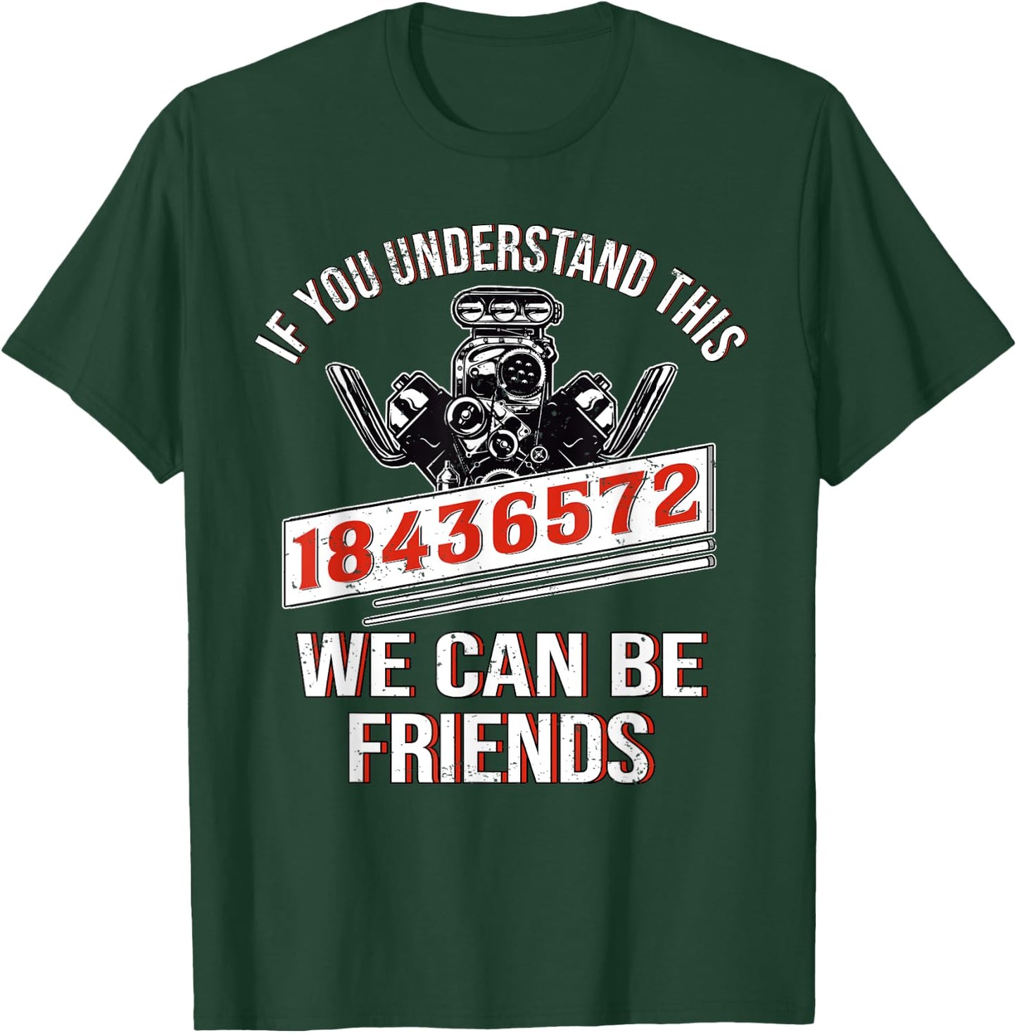 Mechanic Car Mechanic 18436572 V8 Mechanic T-Shirt - T-Shirt | Forest