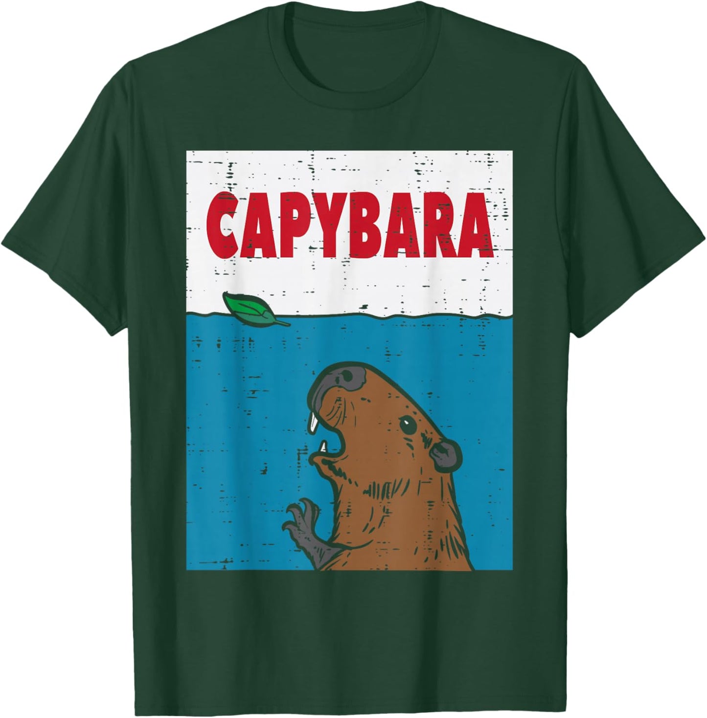 Capybara Jaws Funny Capy Rodent Parody Men Women Kids Youth T-Shirt - T-Shirt | Forest