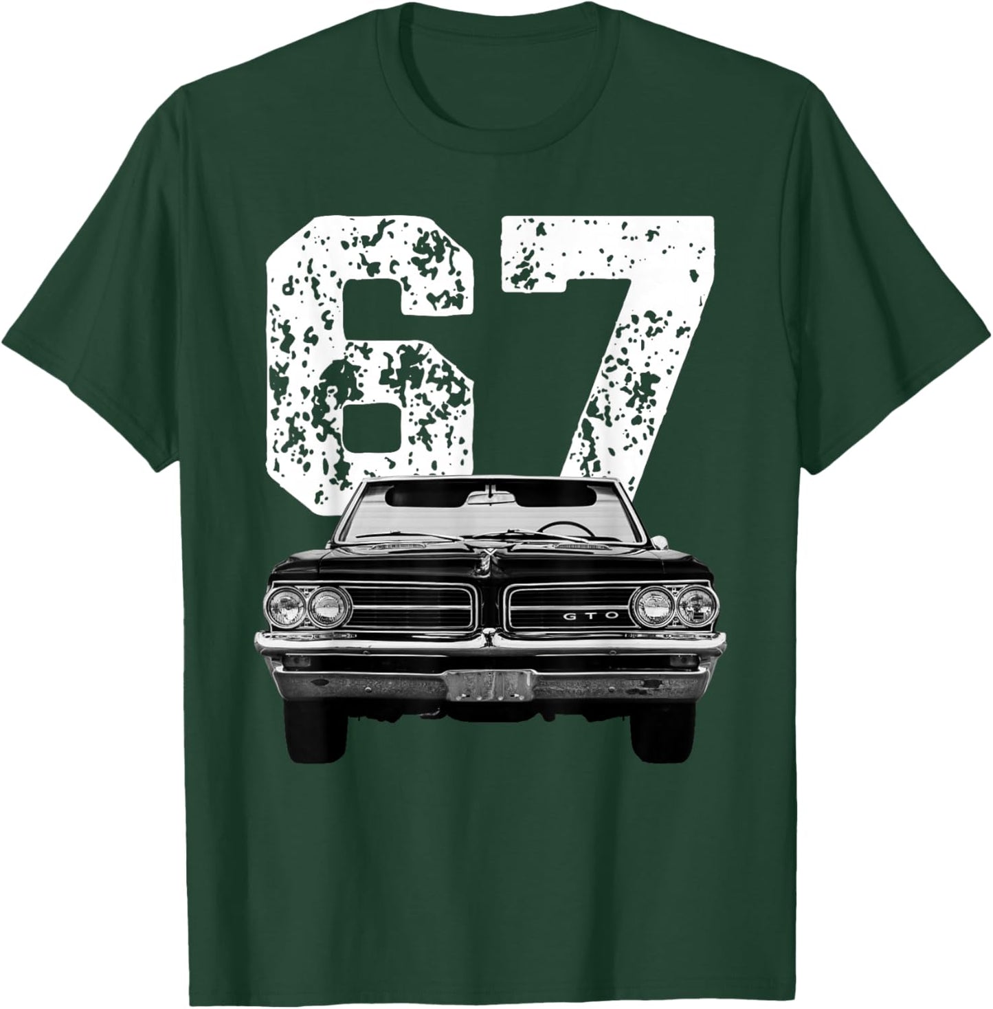 1967 67 Gto Classic Car Old School Muscle Car Birthday Retro T-Shirt - T-Shirt | Forest
