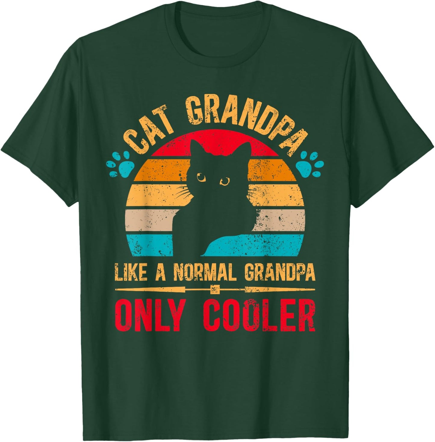 Cat Grandpa Cooler Cat Lover Grandpa Cat Grandfather T-Shirt - T-Shirt | Forest