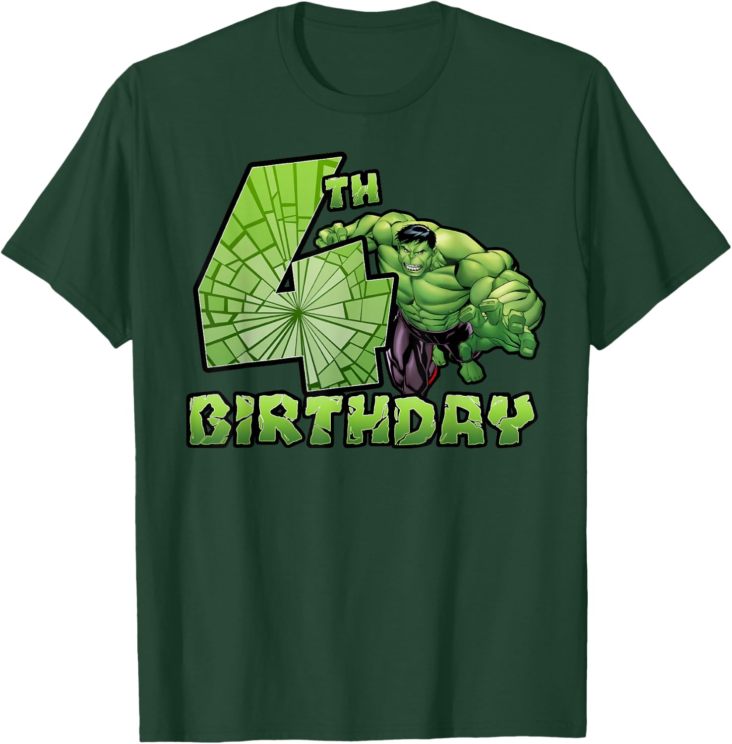 Marvel Avengers Hulk Smash 4th Birthday T-Shirt - T-Shirt | Forest