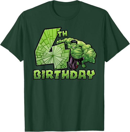 Marvel Avengers Hulk Smash 4th Birthday T-Shirt - T-Shirt | Forest