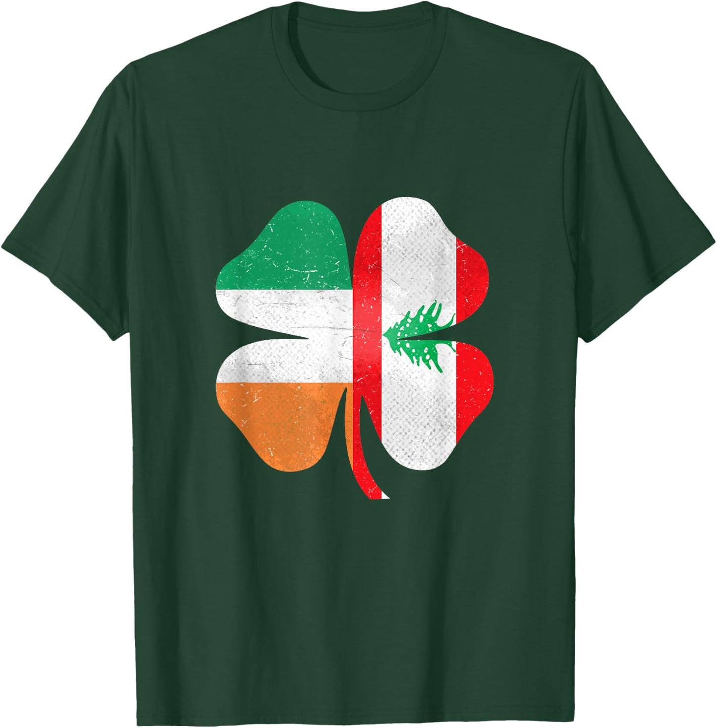 Lebanese Irish Shamrock Lebanon Ireland St. Patrick's Day T-Shirt - T-Shirt | Forest