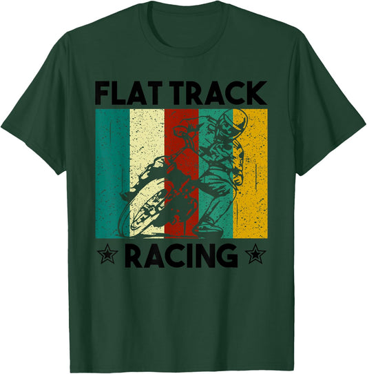 Vintage Flat Track Racing Gift Motorcycle Racer Men Women T-Shirt - T-Shirt | Forest