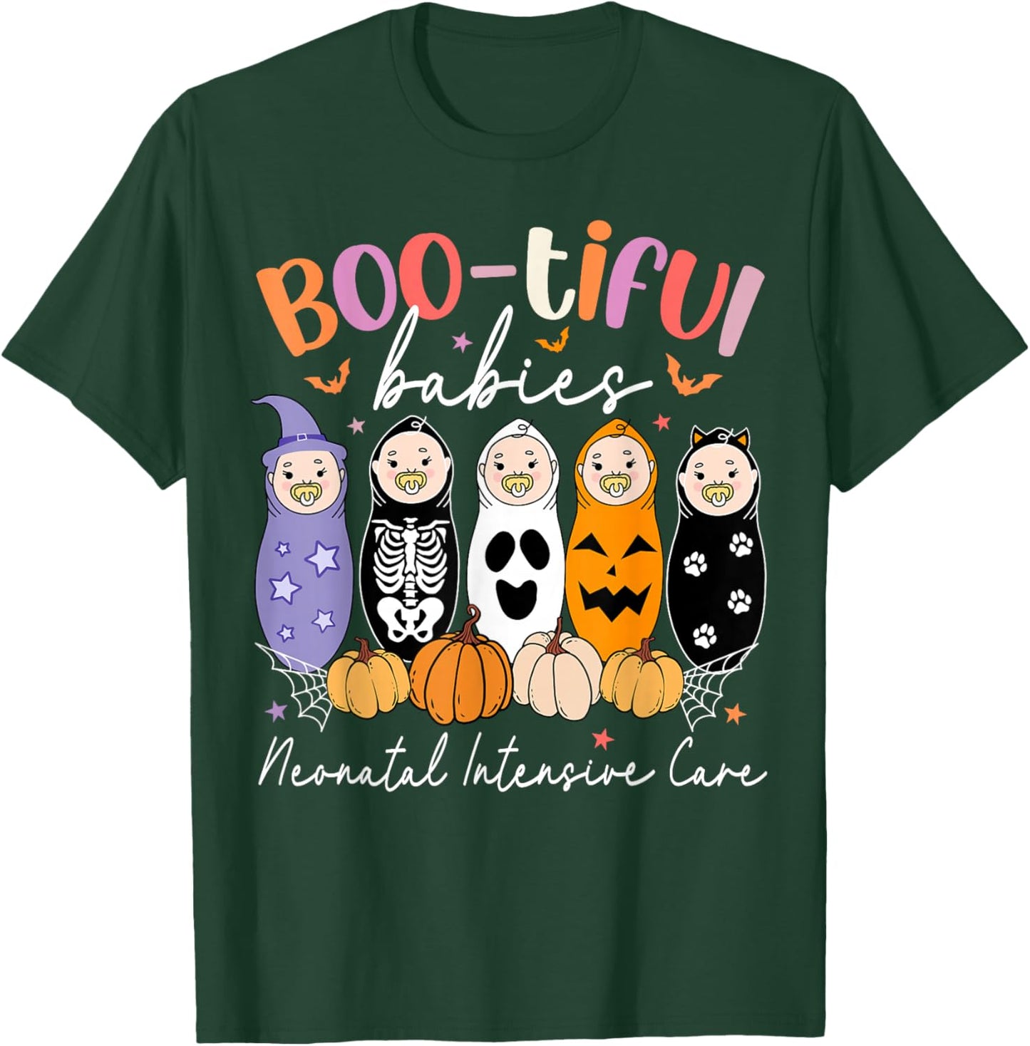 Bootiful Babies Neonatal Intensive Care NICU Nurse Halloween T-Shirt - T-Shirt | Forest
