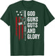 GOD GUNS GUTS & GLORY - Patriotic USA Flag Pro Gun - ON BACK Women Men T-Shirt - T-Shirt | Forest