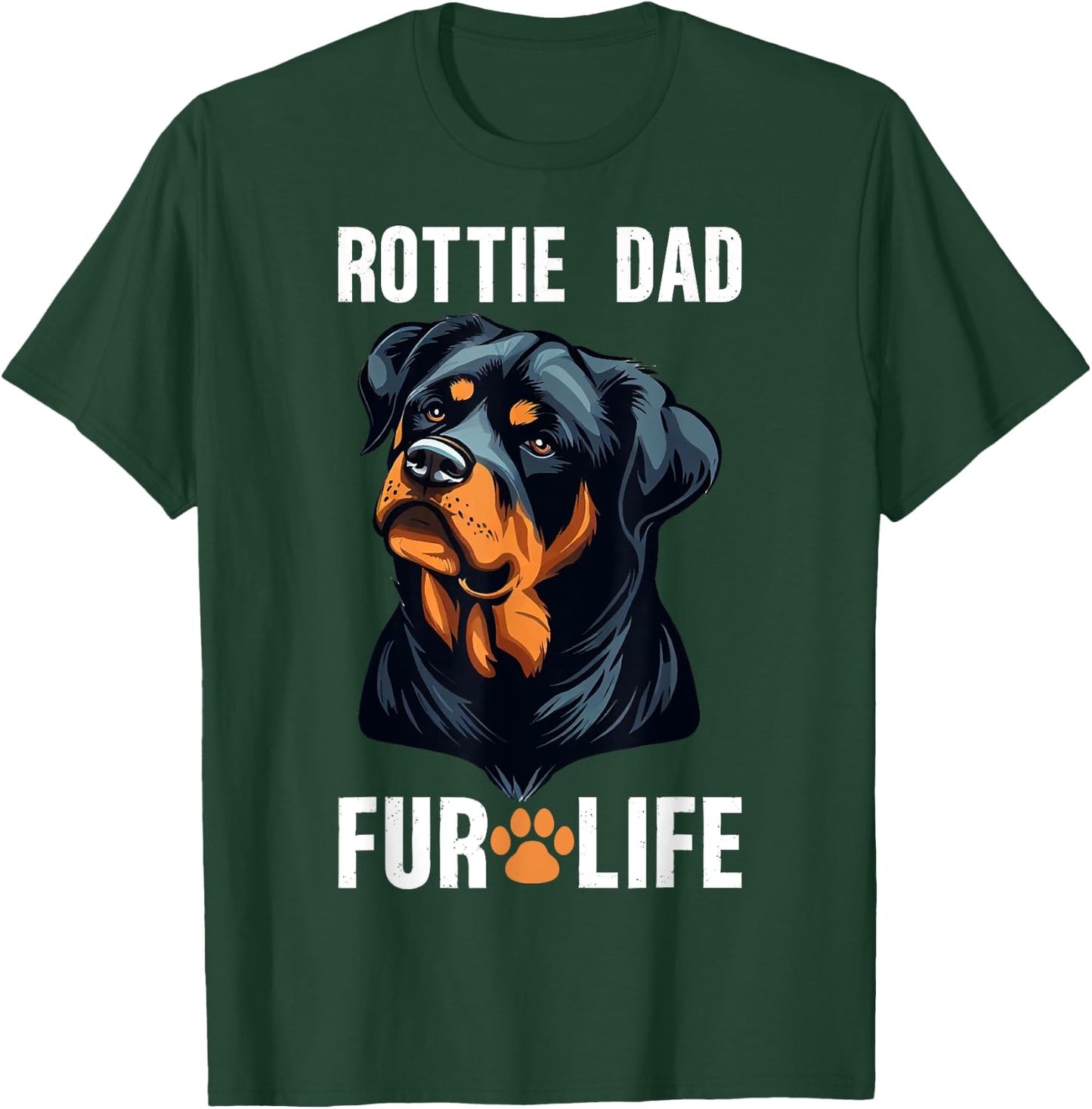 Rottie Dad Fur Life Retro Rottweiler T-Shirt - T-Shirt | Forest