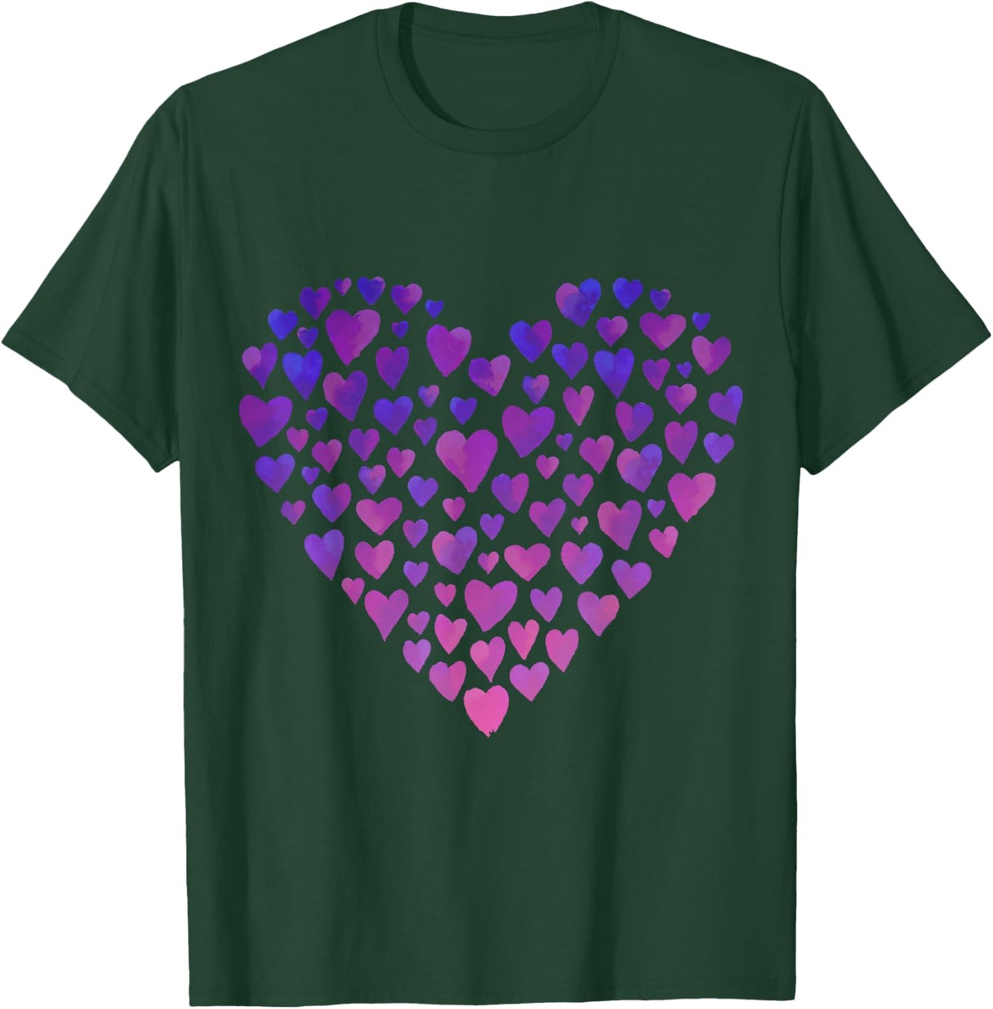 Purple and Pink Ombre Hearts T-Shirt - T-Shirt | Forest