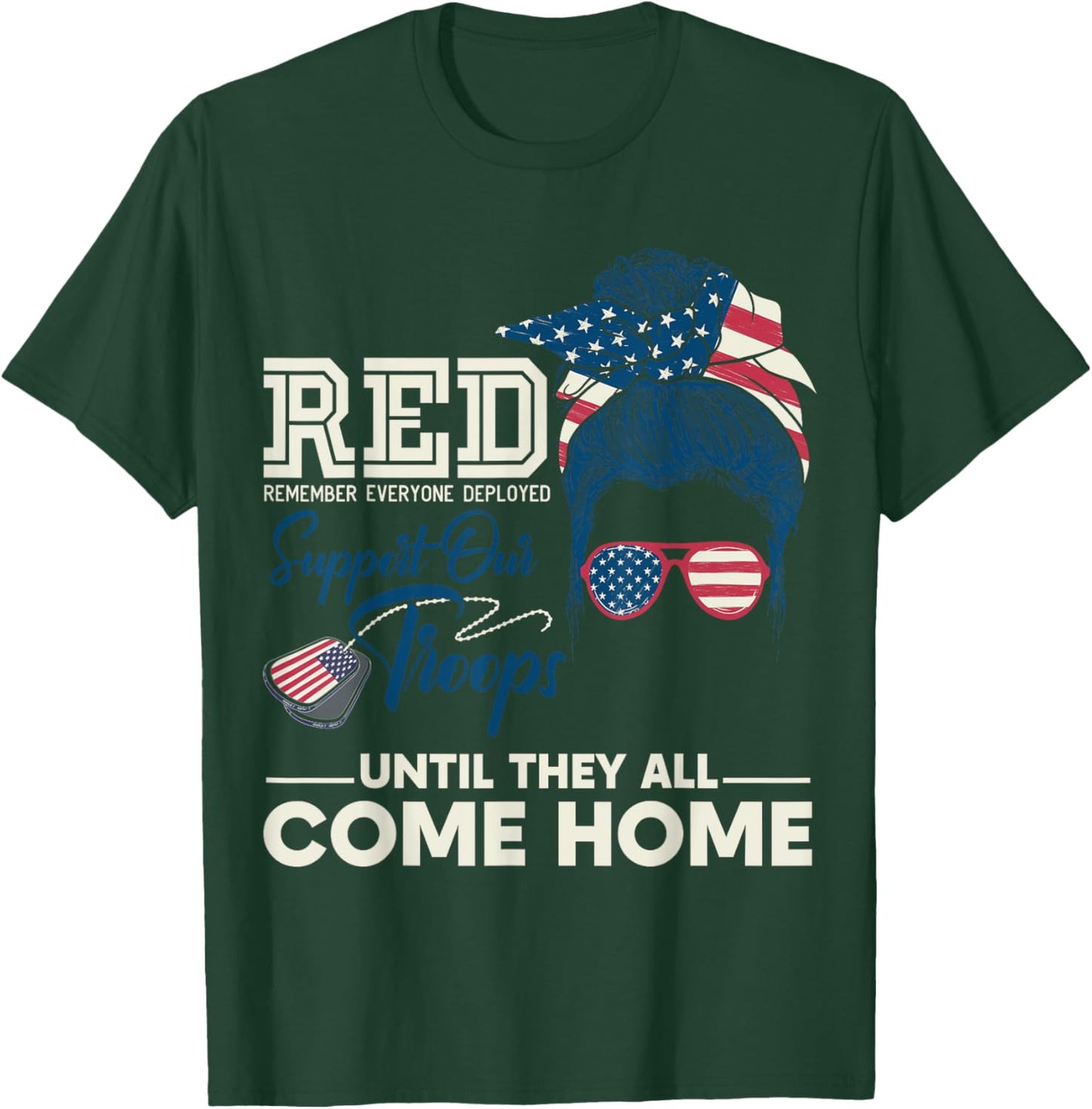 On Friday We Wear Red Friday Military Support Troops T-Shirt - T-Shirt | Forest