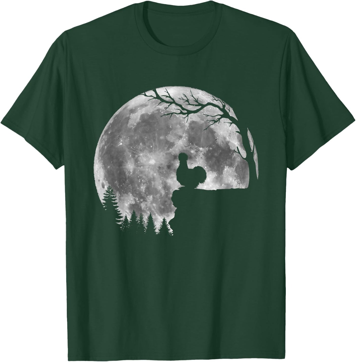 Silkie Chicken Moon Silhouette Funny Lazy Halloween Costume T-Shirt - T-Shirt | Forest
