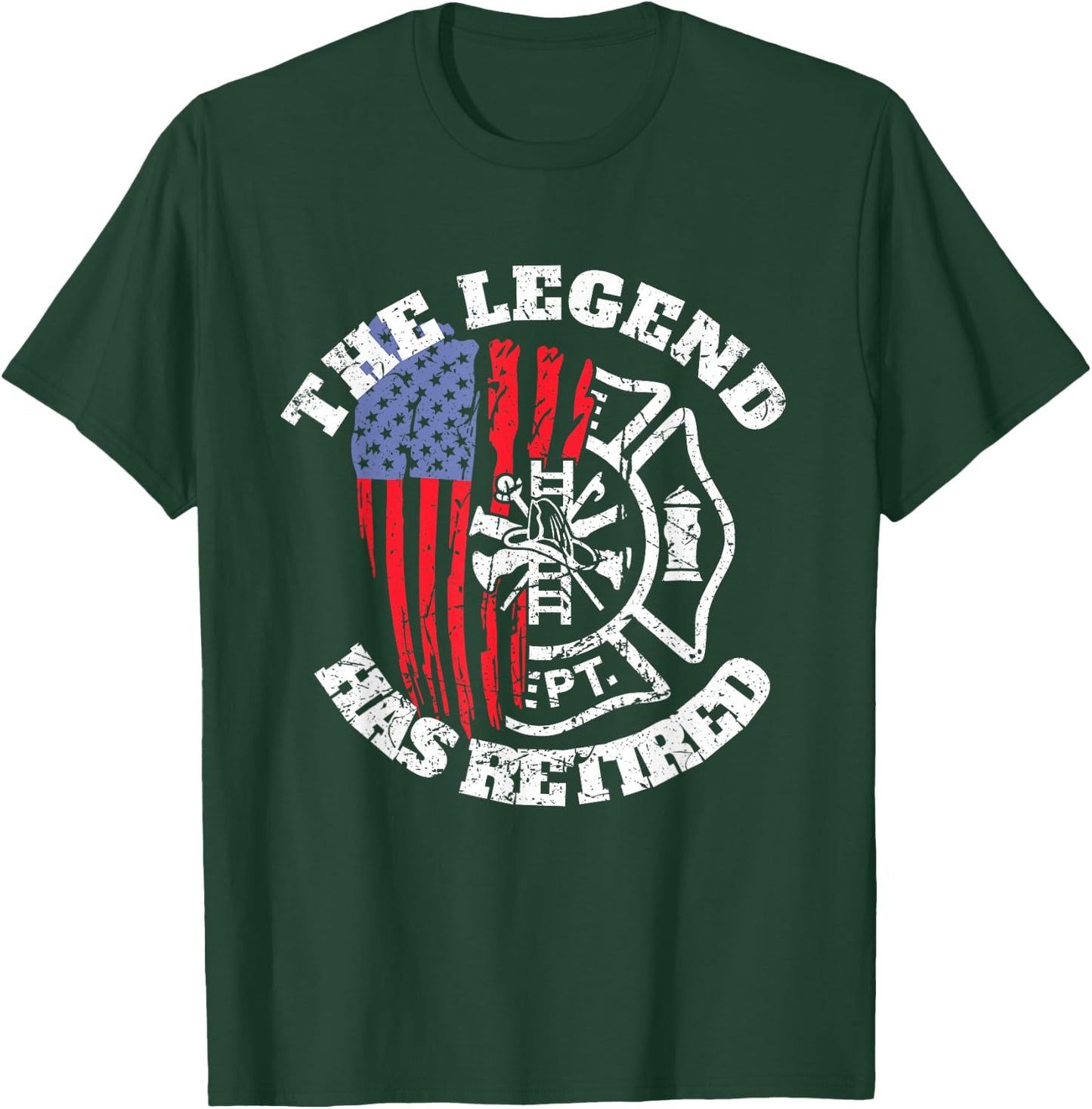 Retired Fire Chief Retirement Firefighter Fireman T-Shirt - T-Shirt | Forest
