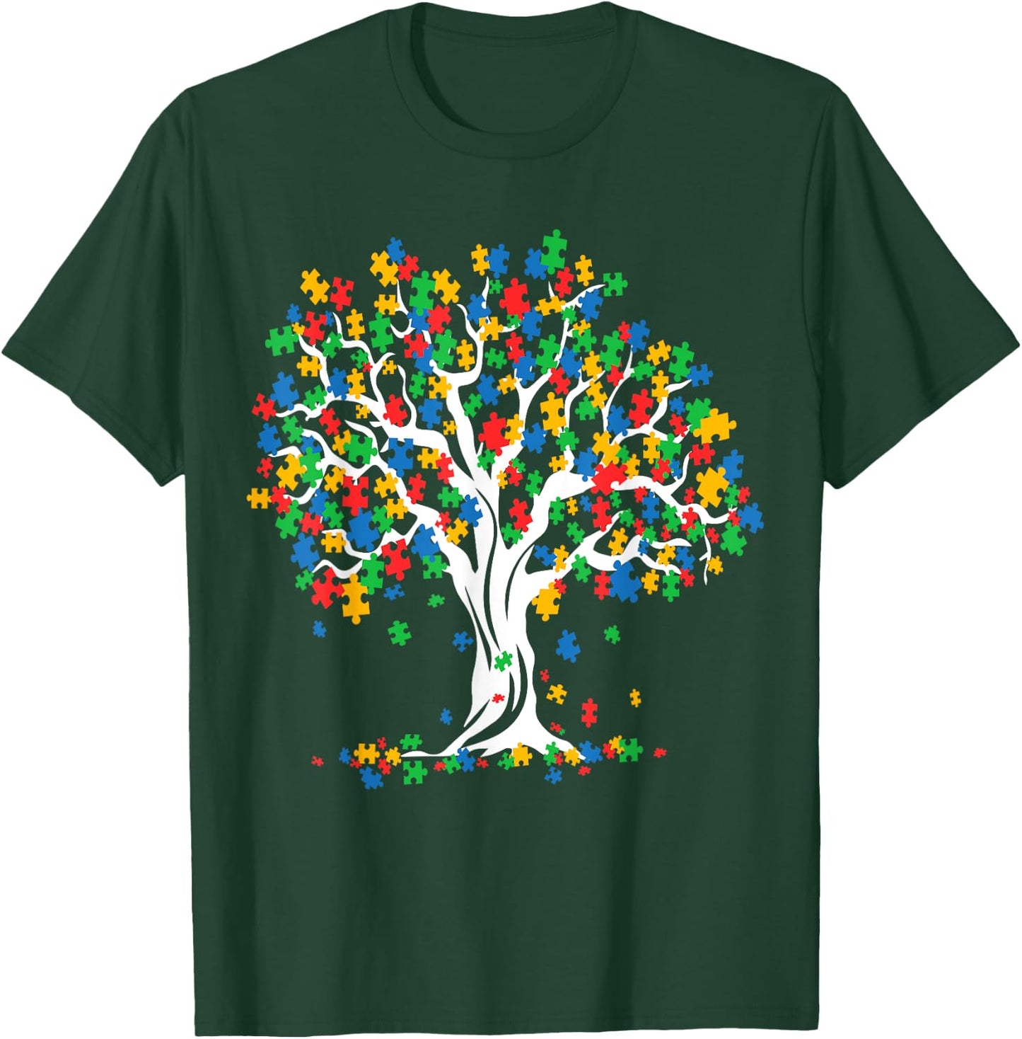 Tree Of Life Autism Awareness Month Funny ASD Supporter Gift T-Shirt - T-Shirt | Forest