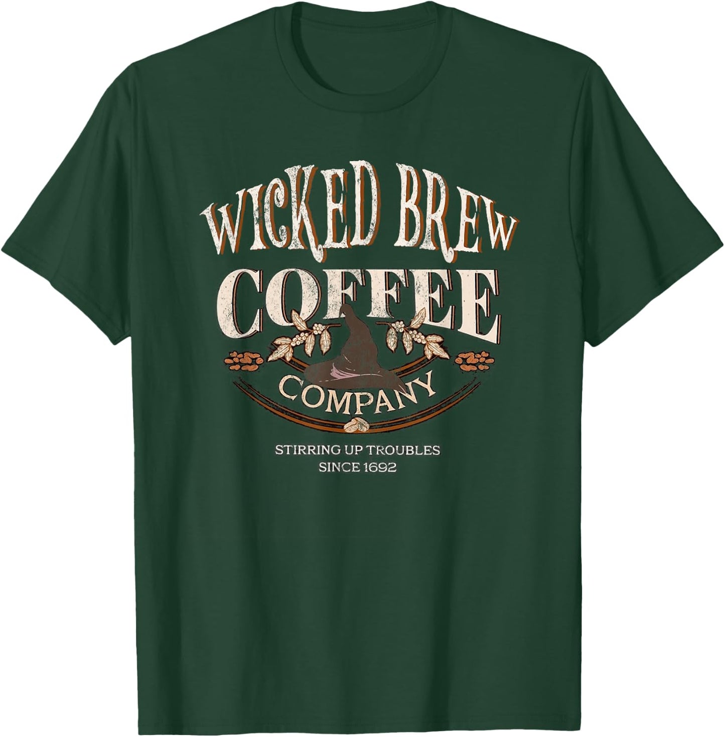 Funny Witches Brew Coffee Co Caffeine Lover Wiccan Company T-Shirt - T-Shirt | Forest