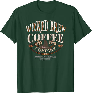 Funny Witches Brew Coffee Co Caffeine Lover Wiccan Company T-Shirt - T-Shirt | Forest