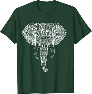 Elephant Tribal Tattoo Art - Mandala Yoga Tribal Elephants T-Shirt - T-Shirt | Forest
