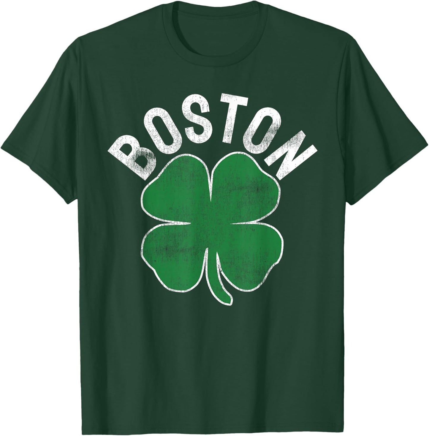 Shamrock Massachusetts Boston ST Patricks Day Irish Green T-Shirt - T-Shirt | Forest