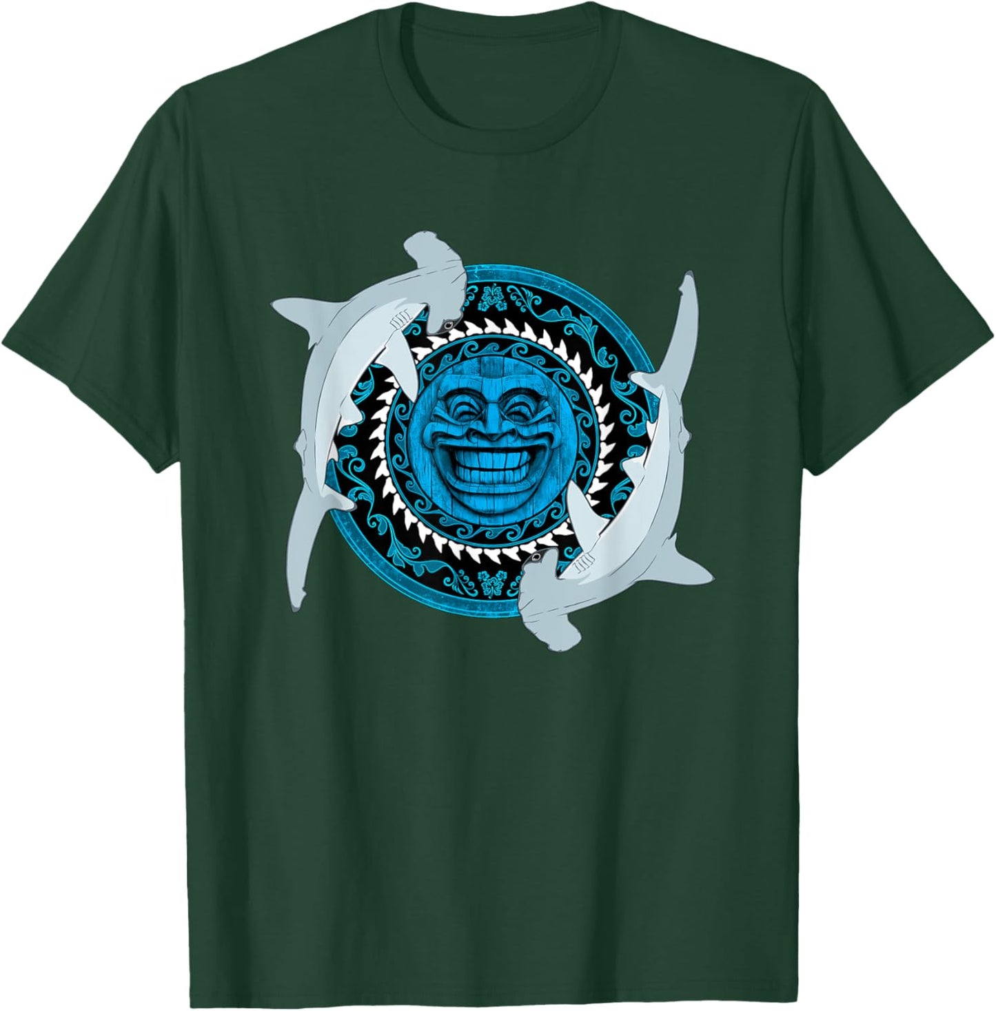 Hammerhead shark Tiki Totem T-Shirt - T-Shirt | Forest