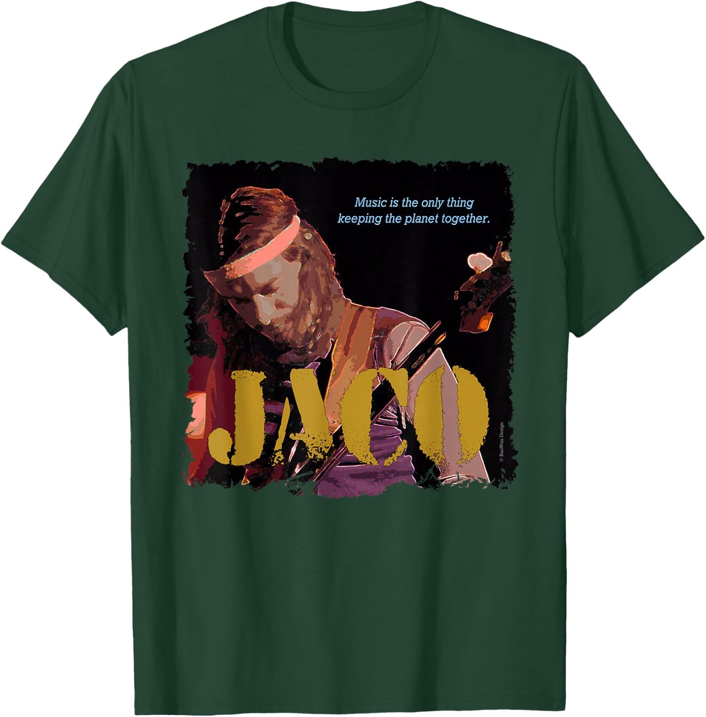 Jaco Jazz Wisdom Bassist Musician T-Shirt - T-Shirt | Forest