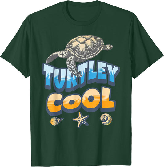 Turtle Walking Design Turtley Cool T-Shirt - T-Shirt | Forest