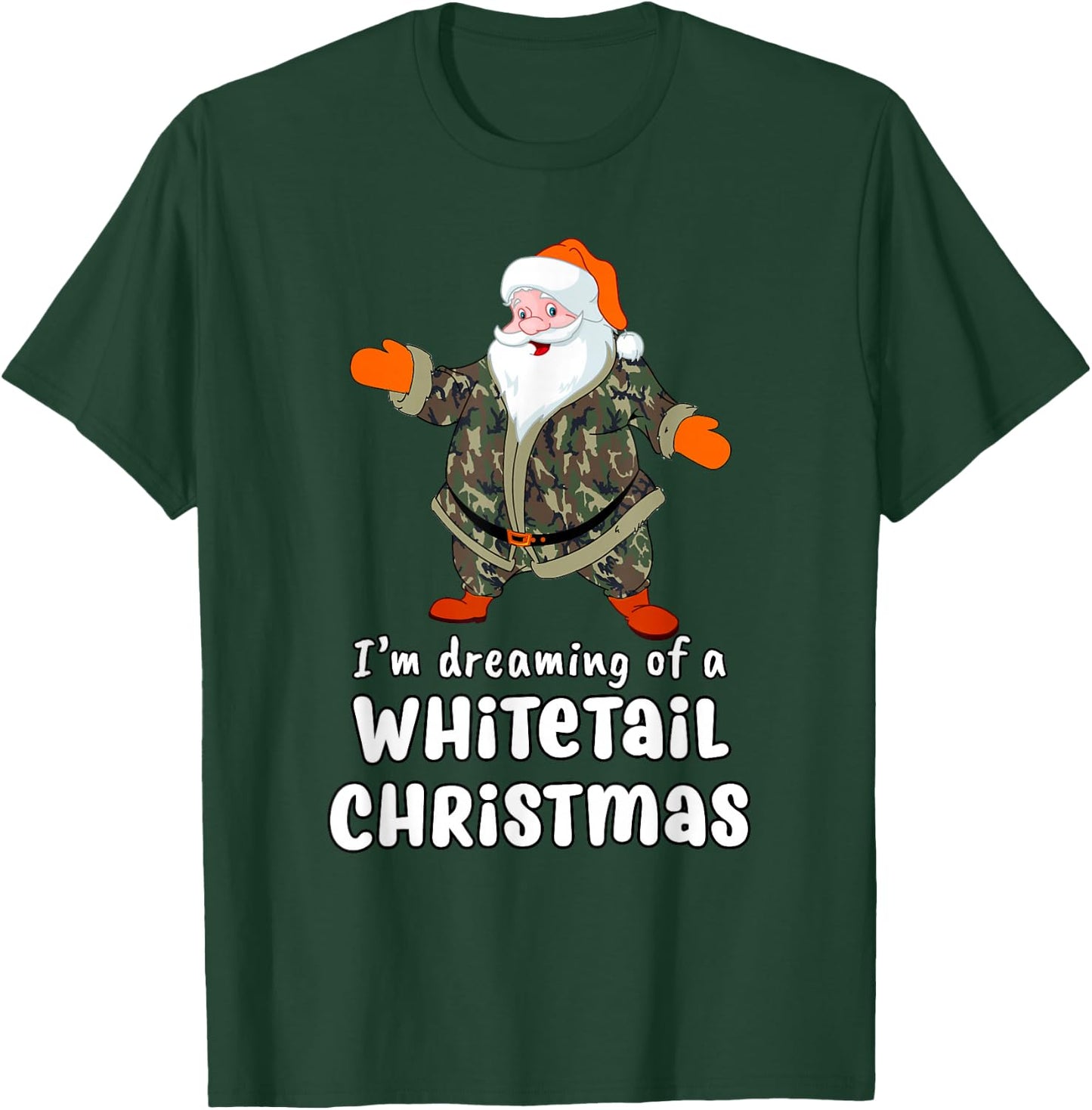 Deer Hunting Whitetail Christmas Camo Santa T-Shirt - T-Shirt | Forest
