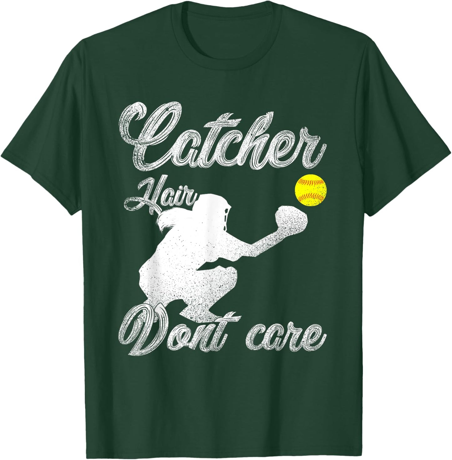 Girls Softball Catcher Funny Softball Girl Softball T-Shirt - T-Shirt | Forest