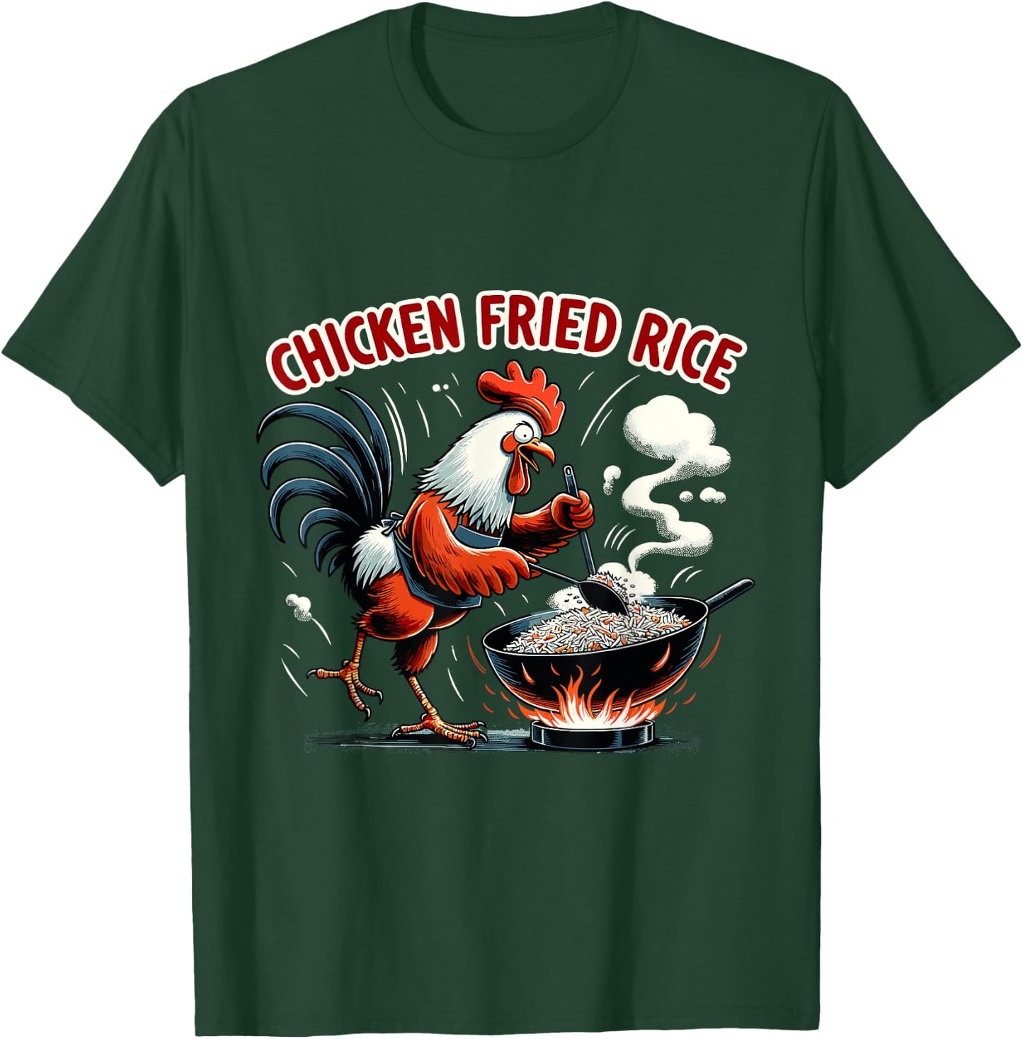 Funny Chicken Fried Rice Rooster Meme T-Shirt - T-Shirt | Forest