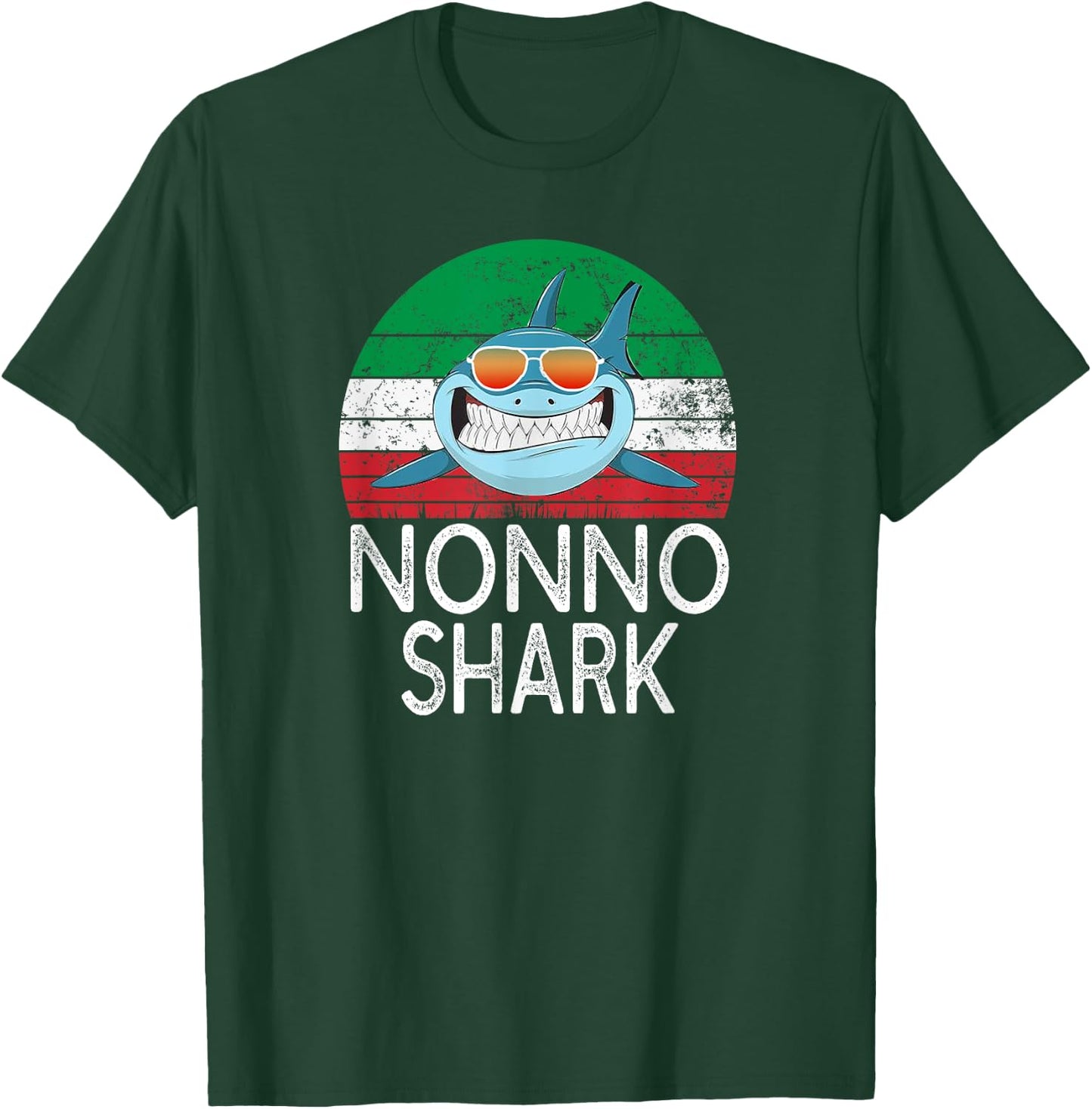 Nonno Shark Italian Grandpa Funny Vintage T-Shirt - T-Shirt | Forest