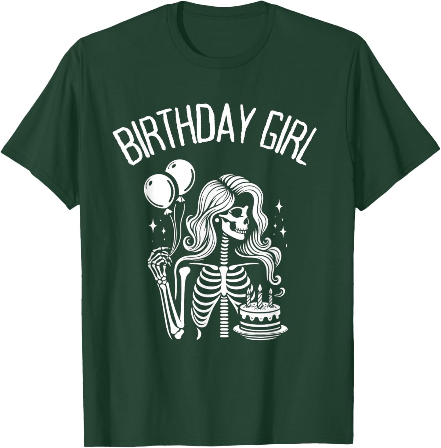 Birthday Girl Cute Gothic Skeleton Women T-Shirt - T-Shirt | Forest