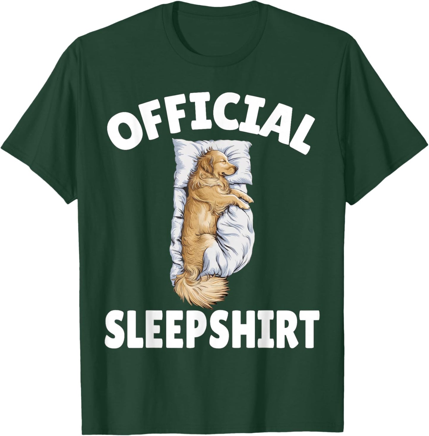 Golden Retriever Dog Official Sleepshirt Napping Pajamas T-Shirt - T-Shirt | Forest