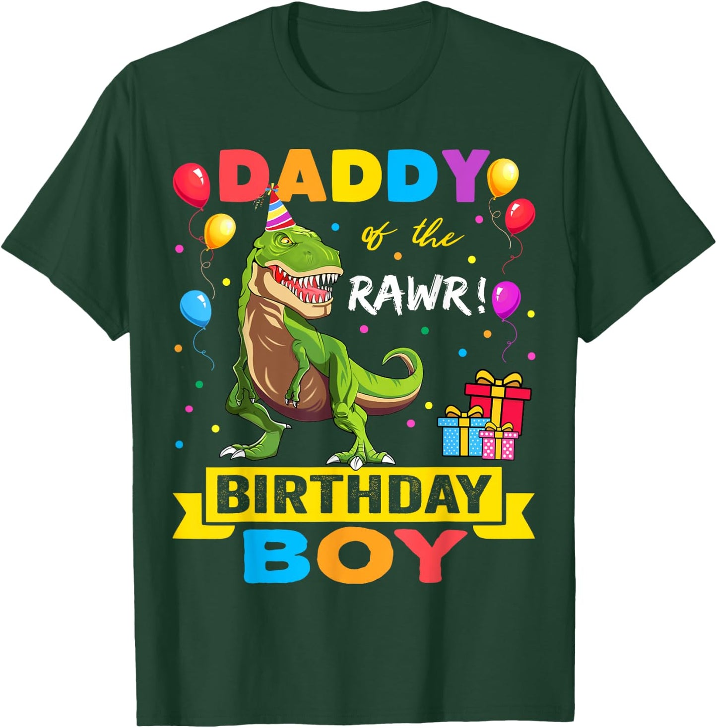 Daddy Dinosaur Shirt Funny Cute Birthday Boy Family Apparel T-Shirt - T-Shirt | Forest