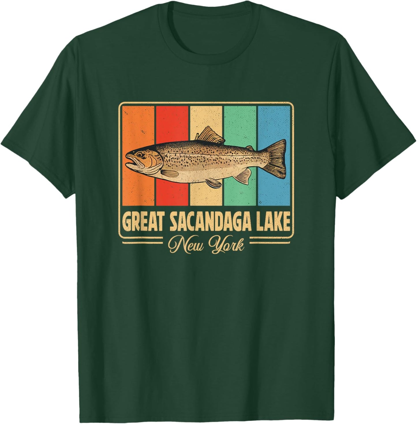Great Sacandaga Lake New York Outdoors Vintage T-Shirt - T-Shirt | Forest