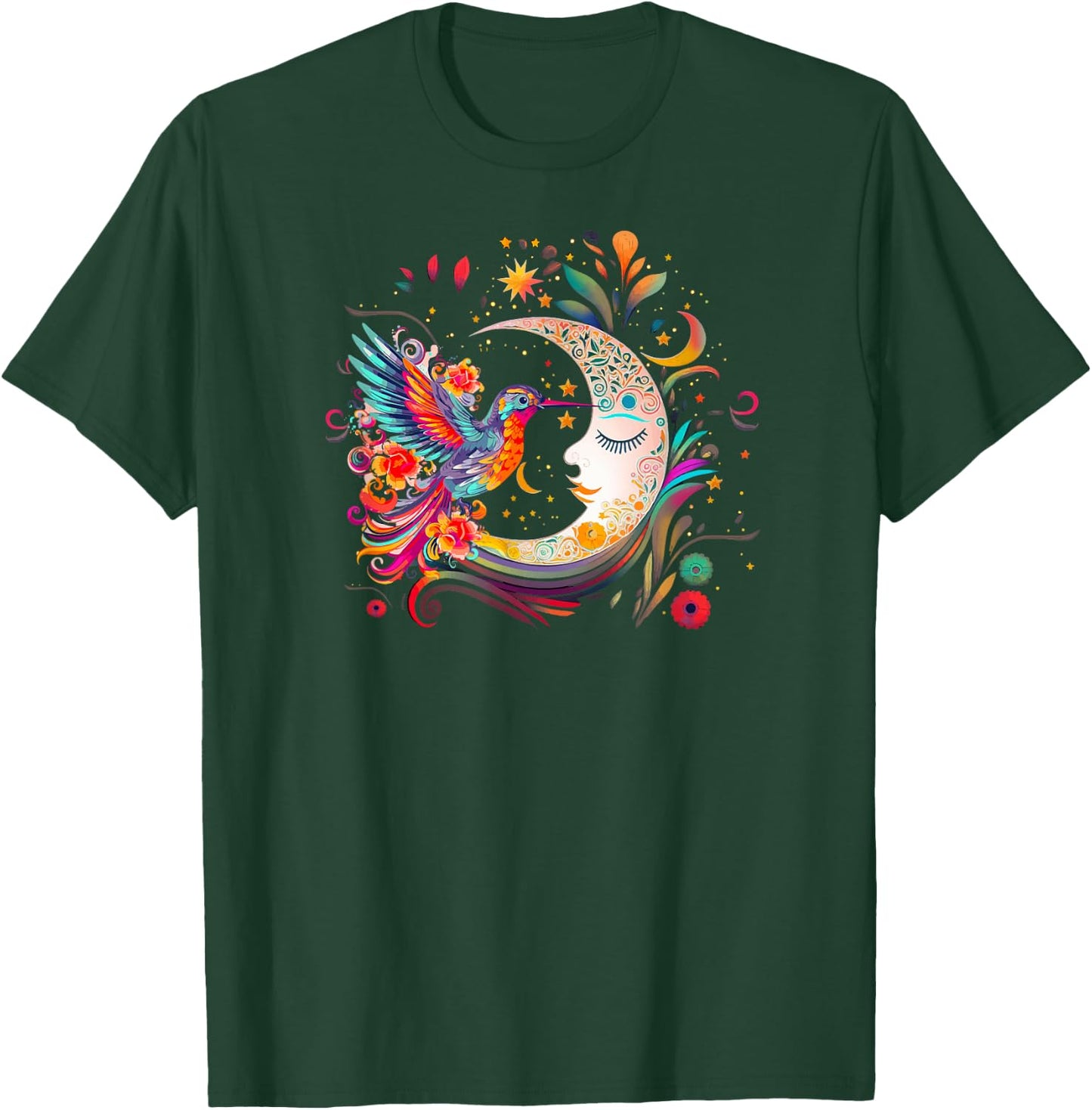 Humming Bird Moon Hummingbird T-Shirt - T-Shirt | Forest