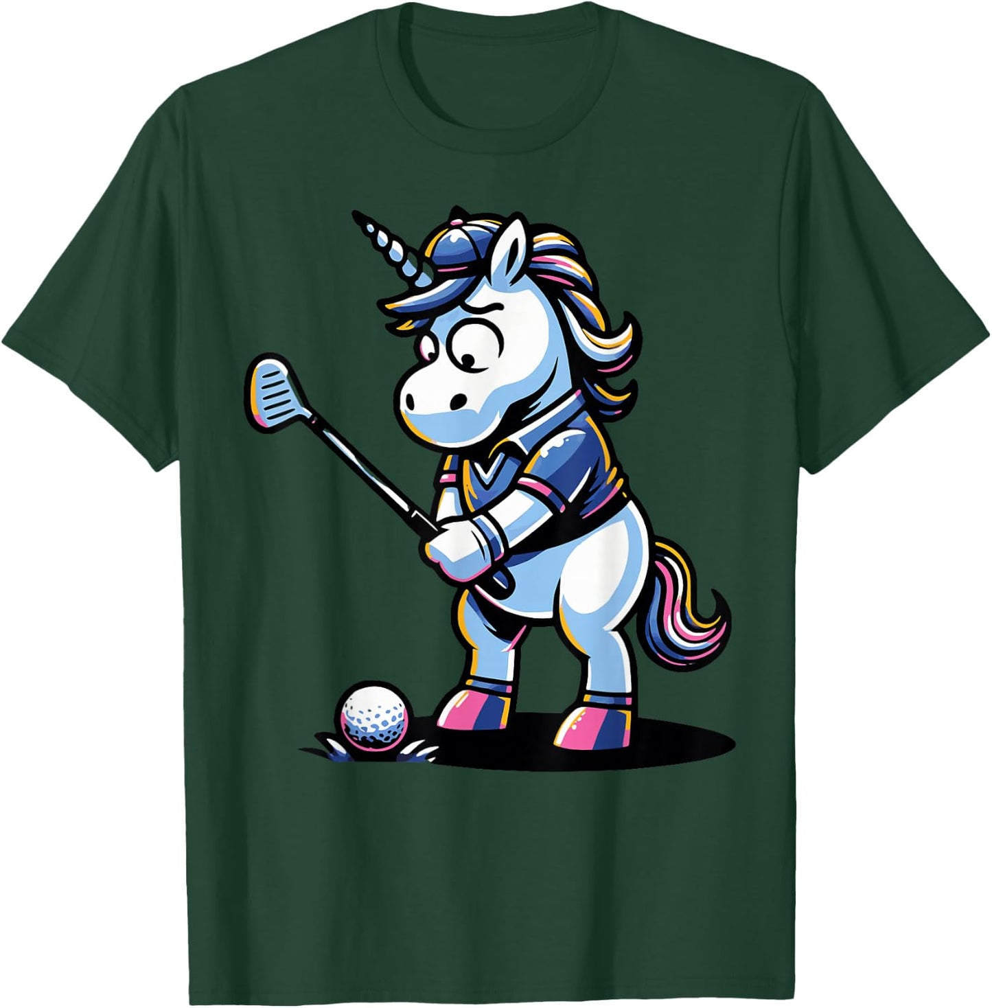 Golfer Unicorn Golfing Unicorns Unicorn Golf T-Shirt - T-Shirt | Forest