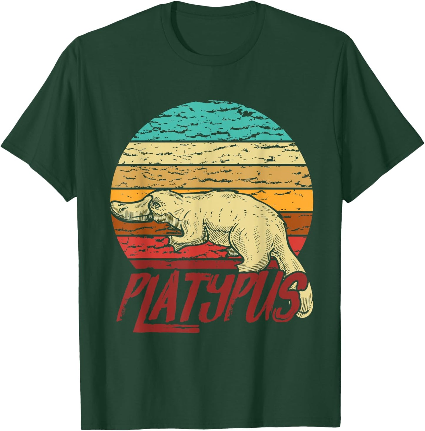 Duck Billed Men Boys Kids Australia Sunset Platypus T-Shirt - T-Shirt | Forest