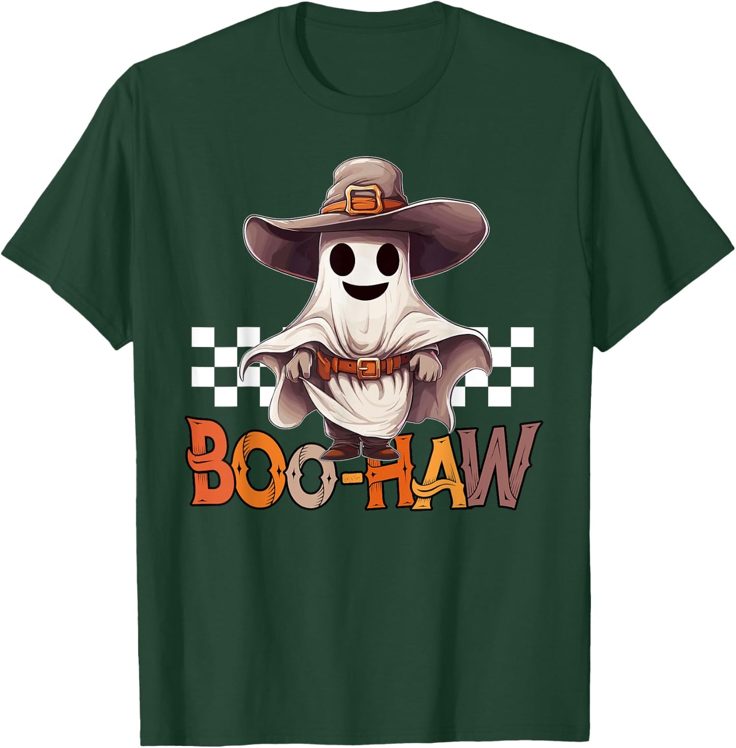 BOO-HAW Cowboy Ghost Country Western Halloween Men Women T-Shirt - T-Shirt | Forest