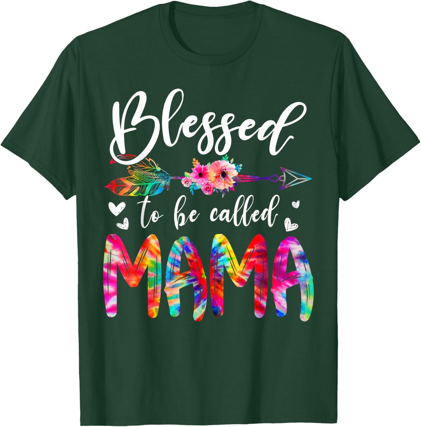 Blessed To Be Called Mom & Mama Floral Tie Dye Mother's Day T-Shirt - T-Shirt | Forest