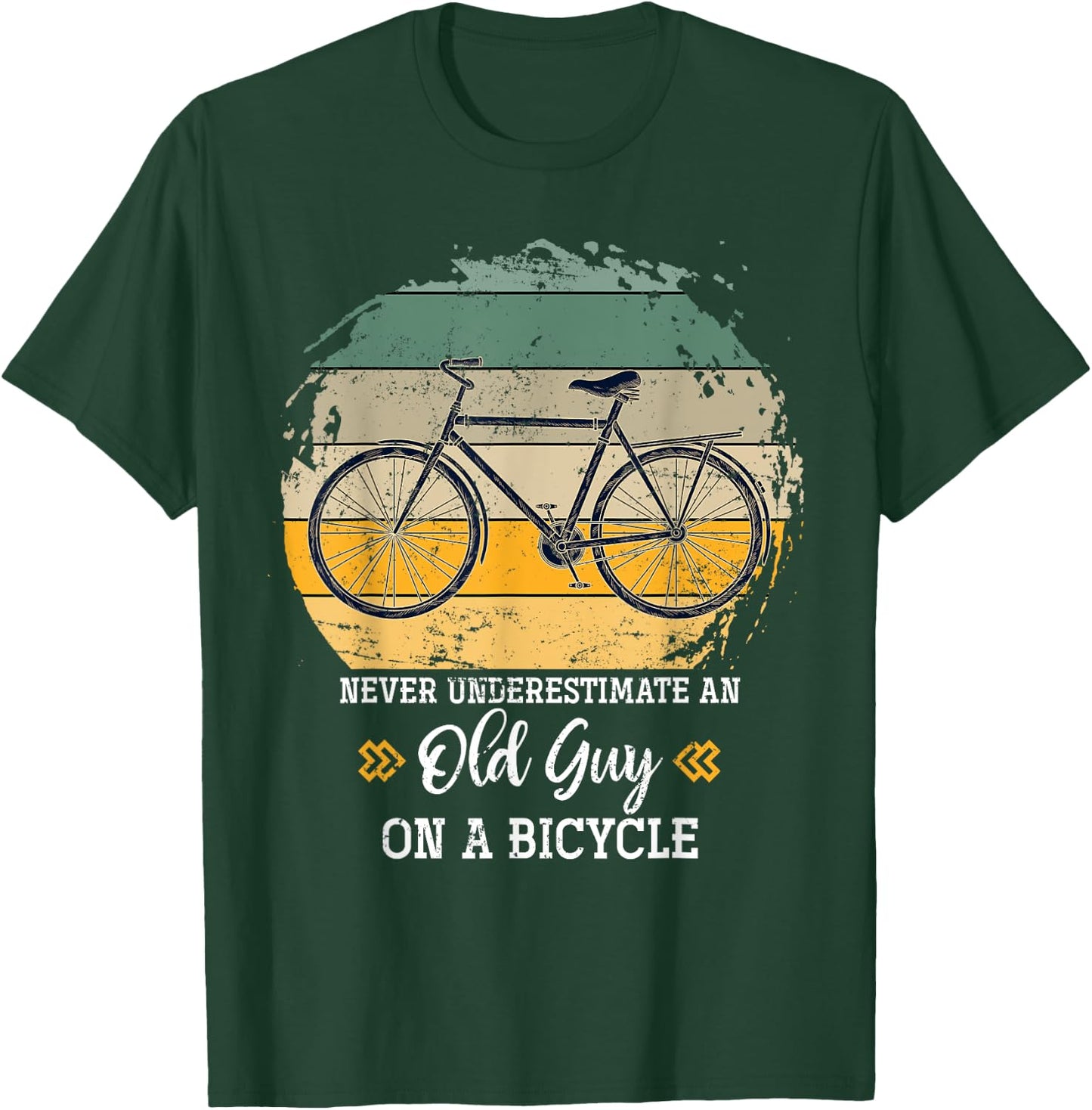 Retired Old Men Biker Cycling Retirement Gift Biking Bicycle T-Shirt - T-Shirt | Forest